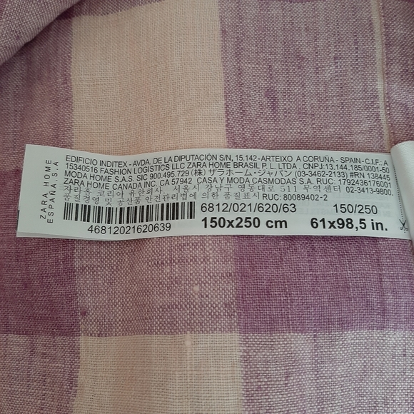 Zara Home Gingham Check 61" x 98" Linen Tablecloth - Picture 9 of 11